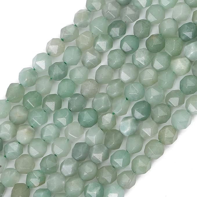 Faceted Natural Green Aventurine Jade Stone Round Beads 10mm 36cm/Strand for Jewelry Making