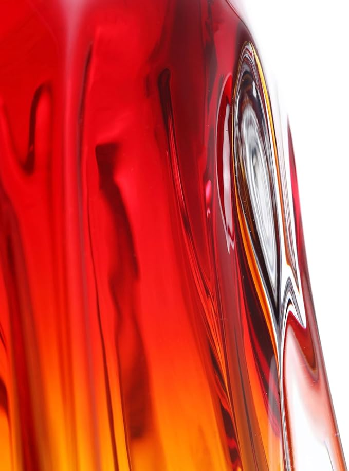 Luxury Lane Hand Blown Laine Sommerso Art Glass Vase for Home Decor 10 inch Tall Centerpiece Table Decoration