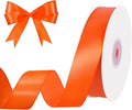 Orange Ribbon 1 Inch 50 Yards Halloween Satin Ribbon for Fall Decor Hair Bows Handmade Roses Crafts Gift Wrapping Party Christmas Decorations