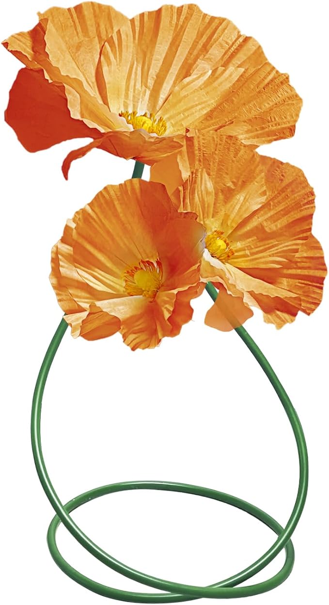 Artificial Giant Huge Flowers 3D Large Faux Floral Large Flowers Decor Adjustable Height for Wedding Birthday Party Shop Window Display Arrangement Event Decorations 3 Pack (Orange)