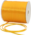 TONIFUL 1/8 Inch x 870 Yards Gold Thin Solid Satin Ribbon Giant Spool Double Face Woven Polyester Ribbons for Crafts Hanging Tags Invitation Card Balloons Hair Gift Wrapping Party Decoration