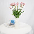 10 Pack Real Touch Tulips Artificial Flowers, 15.7 Inch Bendable Latex Tulips - No Maintenance Faux Flowers for Vase, Home Decor, Wedding Centerpiece (Pink)