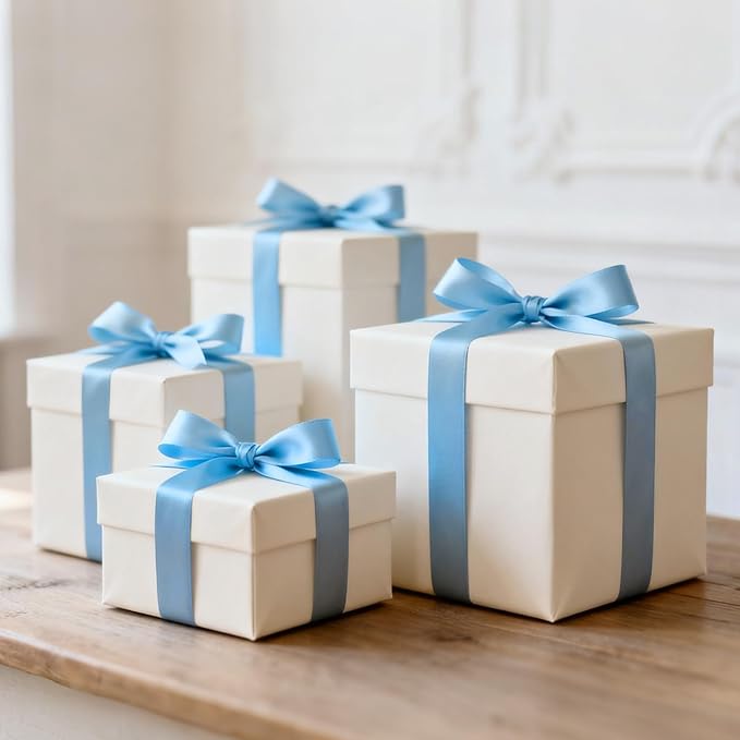 NESCCI 100 Yards Ribbon,1-1/2 Inch Sky Blue Satin Ribbon,Single Face Satin Ribbons,Perfect for Gift Wrapping,Wedding Decoration,Handmade Bows,Wrapping Bouquet and More