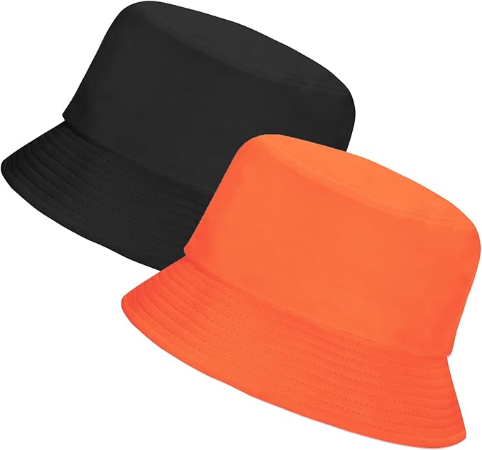 Rosoz 1 & 2 Pack Bucket Hat for Women Men Summer Travel Beach Sun Hat Outdoor Cap Unisex Bucket Hats