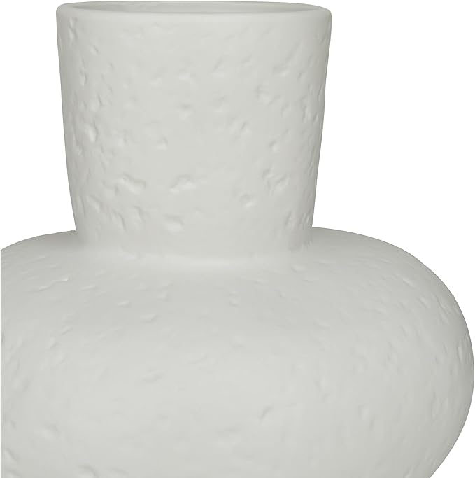 CosmoLiving by Cosmopolitan Ceramic Decorative Vase Gourd Style Centerpiece Vases, Set of 2 Flower Vases for Home Decoration 9", 11"H, White
