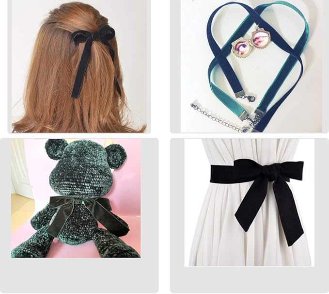10 Yards Velvet Ribbon Spool (Navy, 1")