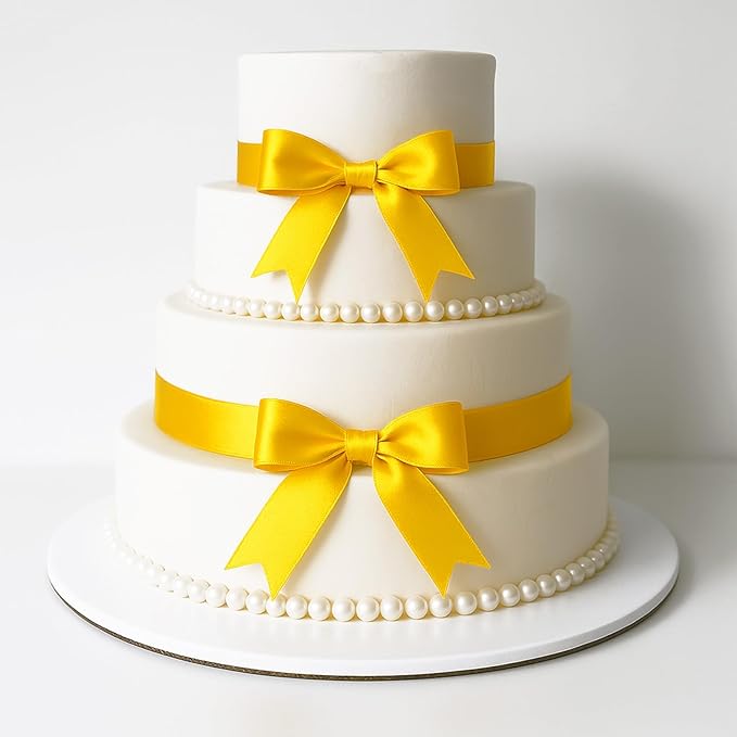 KINGLAKE Maize Yellow Satin Ribbon – 1 1/2'' x 100 Yards Polyester Golden Yellow Ribbon for Gift Wrapping, Wedding & Baby Shower Decoration, DIY Crafts, Sunflowers Floral Bouquets, Wreath Bows