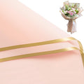 WRAPAHOLIC 20 Sheets Flower Wrapping Paper - 22.4 x 22.4 inch Gold Trim Rose Pink Water-Resistant Floral Bouquet Wrapping Paper, Florist Supplies Packaging Paper for Wedding Birthday Gift DIY