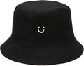 Flower Reversible Bucket Hat Cotton Summer Travel Beach Sun Hats Emboridery for Women Men
