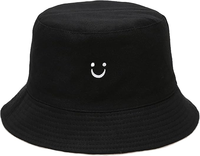 Flower Reversible Bucket Hat Cotton Summer Travel Beach Sun Hats Emboridery for Women Men