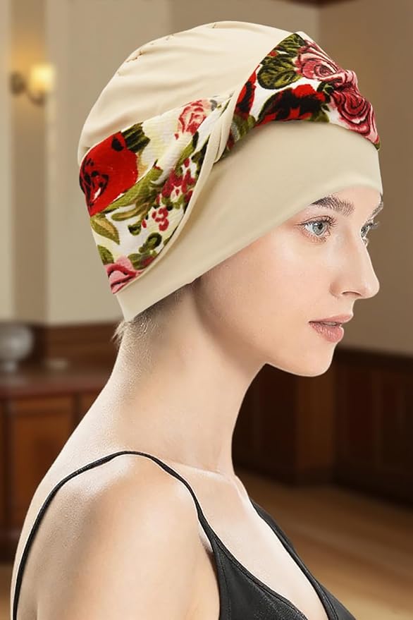 XYIYI Knot Chemo Headwear for Womens Cancer Patients, Stretchy Chemotherapy Headwraps Beanie Hats