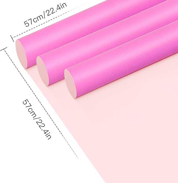 WRAPAHOLIC 20 Sheets Flower Wrapping Paper - 22.4 x 22.4 inch Barbie Pink Color Water-Resistant Floral Bouquet Wrapping Paper, Florist Supplies Packaging for Wedding Birthday Gift DIY