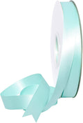Morex Ribbon Double Face Satin Ribbon 3/8" X 50 YD Blue Mist Ribbon for Gift Wrapping, Birthday Gift Cards, Satin Dress for Women, Silk Ribbons for Crafts, Wedding Gifts for Couple