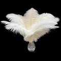 Piokio 20Pcs White Ostrich Feathers 10-12 inch (25-30cm) Bulk Feathers for Home Decoration and DIY Clothes Decoration, Gatsby Decorations