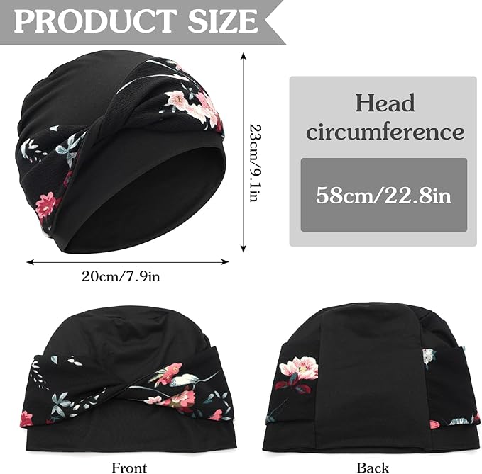 XYIYI Knot Chemo Headwear for Womens Cancer Patients, Stretchy Chemotherapy Headwraps Beanie Hats