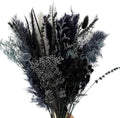 Natural Dried Pampas Grass Bouquet,17" Natural Dried Flower Bouquet, Black Pampas and Thistle Flower Mixed Bouquet Bohemian Style Home Dried Flower Decoration