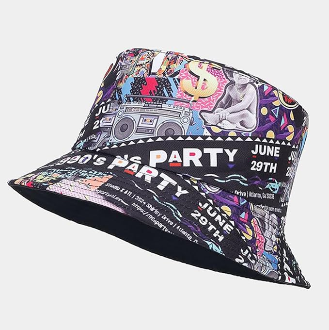 Malaxlx Bucket Hat Beach Sun Hat Fishing Hat for Women Men, Outdoor Travel Reversible Double Side Wear Fisherman Hat
