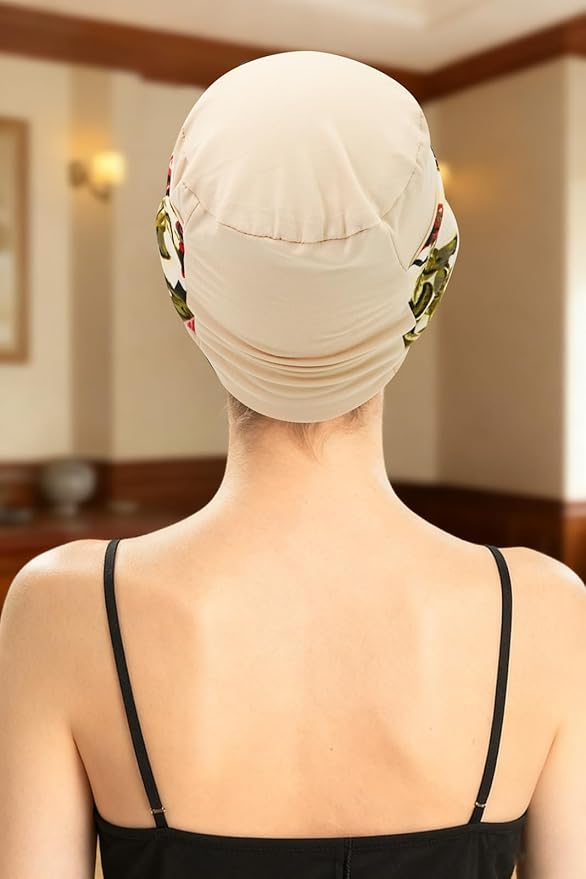 XYIYI Knot Chemo Headwear for Womens Cancer Patients, Stretchy Chemotherapy Headwraps Beanie Hats