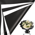 LeZakaa 20 Sheets Flower Wrapping Paper - Waterproof Reversible Floral Bouquet Paper - Black and White Design for Graduations, Parties, Birthdays, Formal Events