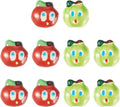 Beadthoven 10pcs Apples Porcelain Beads Red Green Fruits Handmade Ceramic Beads Cute Apples Cartoon Printed Cute Craft Spacers for DIY Jewelry Making Bracelets Necklace Beading Supplies