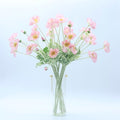 2 Pcs Artificial Fake Flowers Plants Poppies Silk Flower Arrangements Wedding Bouquets Decorations Plastic Floral Table Centerpieces for Home Kitchen Garden Party Decor Approx 23.6" High - Light Pink