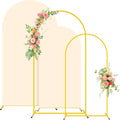 Metal Arch Backdrop Stand Set of 2 with Cover (7.2FT, 6FT) Wedding Arches Stand and Beige Spandex Arch Covers Stretchy Backdrop Balloon Arch Stands and Cover Set for Baby Shower Birthday Party Decor