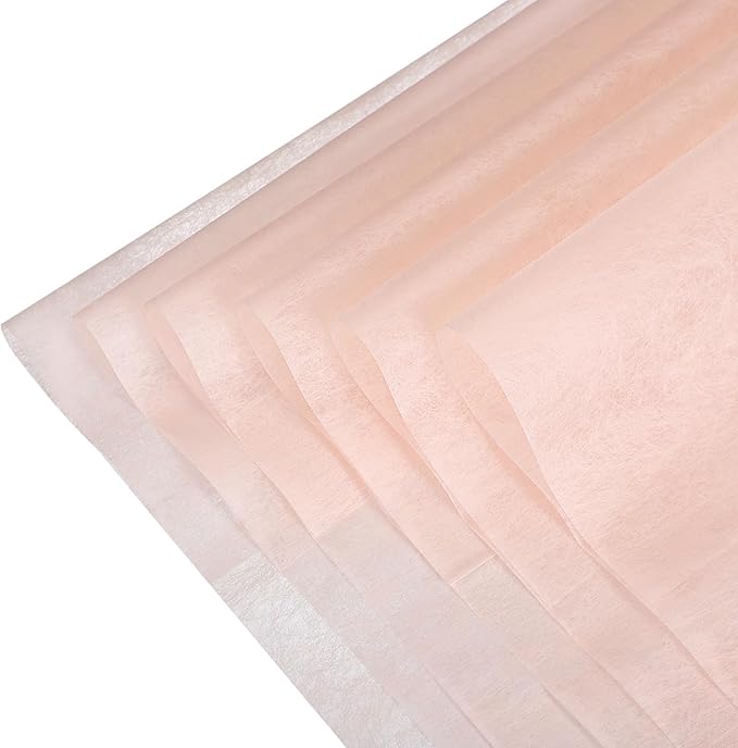 YELARXI Flower Wrapping Paper, Cotton Wrapping Flower Paper, Non-Woven Waterproof Floral Bouquet Wraps - Fitting for (Florist Supplies/Gift) 11.8 x 11.8 Inch & 114 Pack & Light Pink