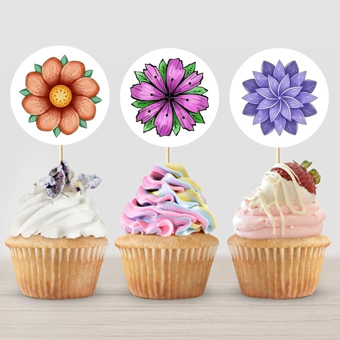 600 Pcs Flowers Stickers for Kids 1.5 Inch 16 Styles Round Flowers Stickers Roll for Girls Boys Flowers Party Favors Birthday Decoration Supplies Teachers Student Classroom Reward