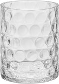 5‘ Wide 6" High Decorative Glass Cylinder Vase with Dimpled Circle Pattern, 8 Inch Tall, Clear (1, 5"x6")