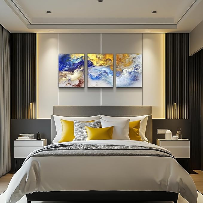 Abstract Wall Art for Living Room Bedroom Decoration Office Wall Decor Wall Artworks 3 piece Bathroom decor Giclee posters Abstract Watercolor painting Canvas Prints Pictures modern Home decor Art