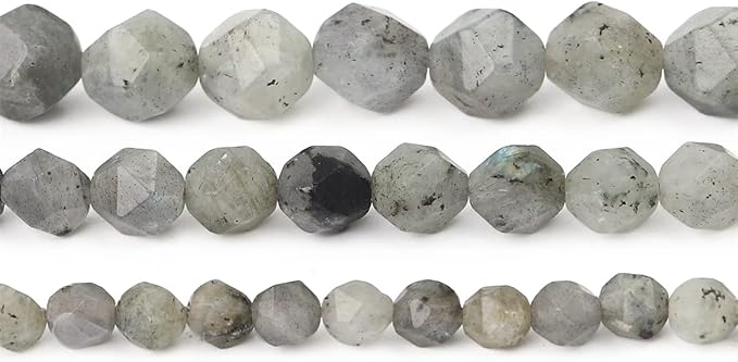 Faceted Natural Spectrolite Stone Round Beads 8mm 36cm/Strand for Jewelry Making