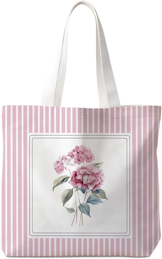Flowers Tote Bag Gifts for Women, Canvas Aesthetic Reusable Grocery Bags Shopping Bags