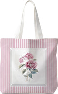 Flowers Tote Bag Gifts for Women, Canvas Aesthetic Reusable Grocery Bags Shopping Bags