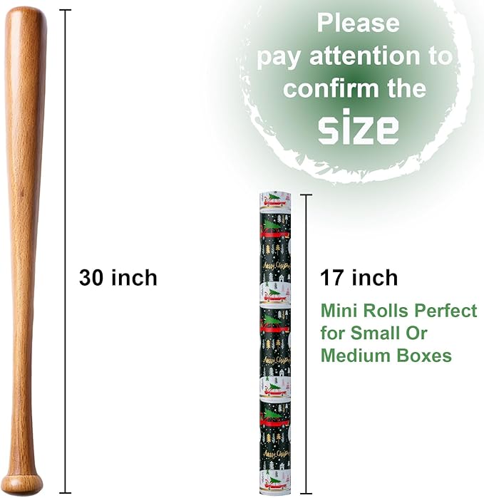 MAYPLUSS Green Christmas Wrapping Paper - 17In x 33 Feet - Truck, Christmas Tree Xmas Gift Wrapping, Gold Foil Wrapping Paper for Holiday, Party, Birthday New Year Gift Wrapping Paper,Mini Roll