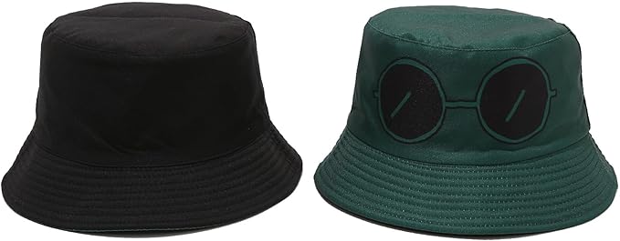 Mashiaoyi Unisex Print Double-Side-Wear Reversible Bucket Hat