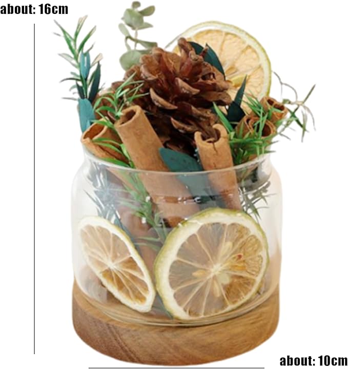 DIY Dried Flower Aromatherapy Kit with Natural Plant Essential Oils, Naturally Dried Flowers and Herbs Ornaments for DIY Flower Craft, Vintage Holiday Decor, Christmas (#C)