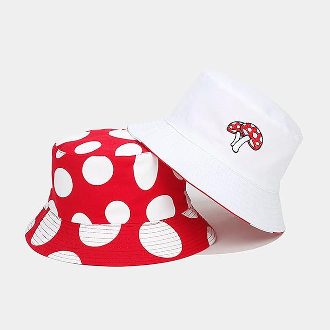Mashiaoyi Unisex Print Double-Side-Wear Reversible Bucket Hat