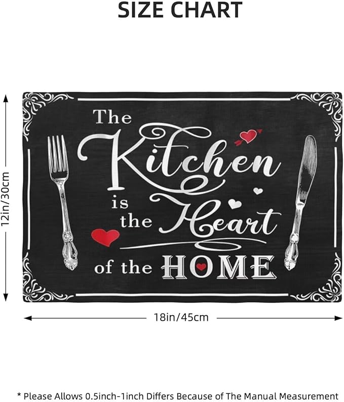 Fork Spoon Kitchen Table Placemats Set of 6 Retro Country Cooking Theme Place Mats for Home Party Indoor Holiday Rustic Washable Heat Resistant Table Mats 12 x 18 Inch