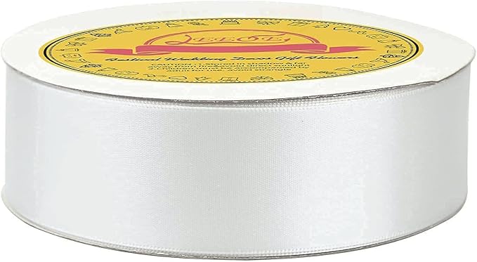 Double Face Satin Ribbon 1-1/2" X 50 Yards Polyester Off White Ribbon for Gift Wrapping Very Suitable for Weddings Party Invitation Decorations and More