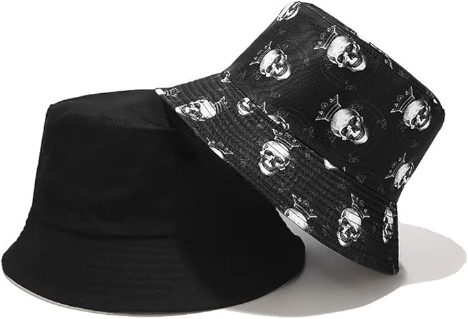 Malaxlx Unisex Bucket Hat Beach Sun Hat Aesthetic Fishing Hat for Men Women Teens, Reversible Double-Side-Wear