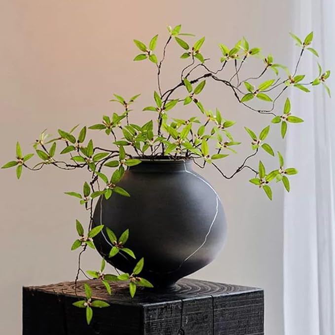 Melorca&Guilla Artificial Plants,4PCS 43.3" Green Faux Branches for Vase,Faux Greenery Stems Vase Branches Fake Plants Artificial Branches for Shop Garden Office Home Décor (4, Myrtus communis)