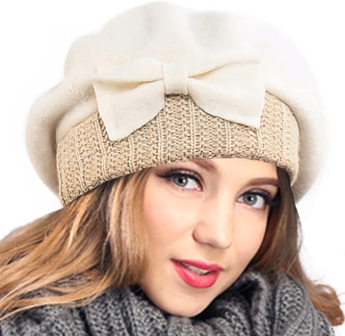 VECRY Women's 100% Wool Bucket Hat Felt Cloche Beret Dress Winter Beanie Hats
