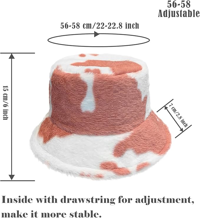 Winter Soft Faux Fur Plush Bucket Hat, Lovely Fisherman Cap, Fashion Outdoor Thick Warm Sun Cap for Women