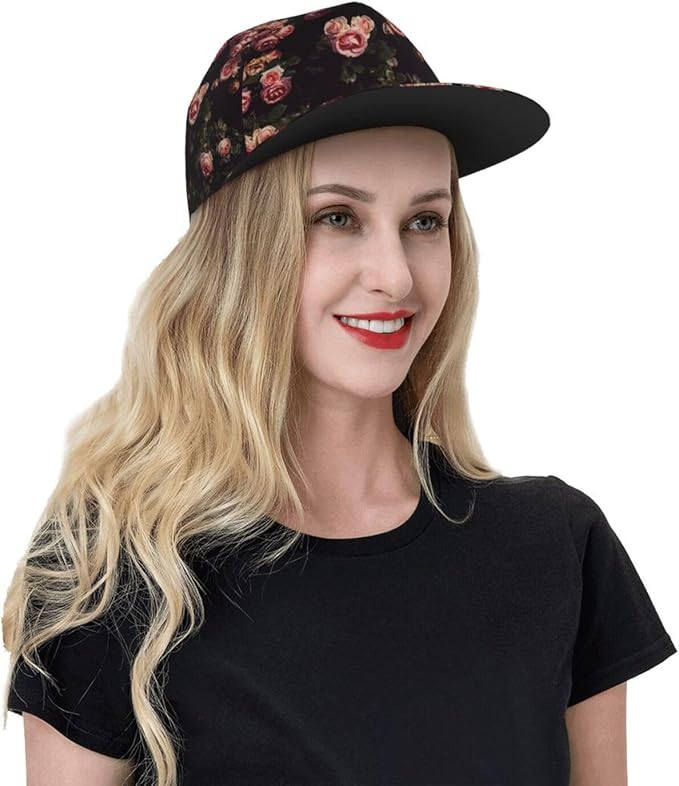 Rose Baseball Cap Adjustable Flower Baseball Caps Womens Hat Rose Flower Baseball Hats for Women Outdoor