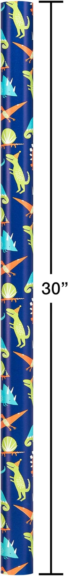 American Greetings Reversible Birthday, Baby, Wedding, and All Occasion Wrapping Paper, Unicorns and Dinosaurs (9 Rolls, 225 sq. ft.)