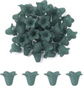 Crafans 50Pcs Frosted Acrylic Flower Beads 17.5x12x1.5mm Transparent Floral Pendants Clear Flower Bead Caps Loose End Spacer Beads for Jewelry Making Dark Green