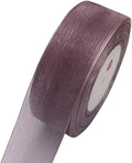 Chenkou Craft Solid Organza Ribbon 1 Roll 50 Yards Yellow 1 1/2" (40mm) Birthday Craft Bow Party Decoration Packing Ribbons (Mauve, 1 1/2"(40mm))