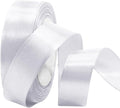 Luomorgo 1 Inch White Satin Ribbon, 25 Yards Solid Color Ribbon, Fabric Ribbon for Gift Wrapping, Flower Bouquet, DIY Craft, Sewing, Wedding, Birthday Party Decorations