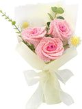 Crochet Flowers,Finished Bouquet Crocheted Cotton Thread Flowers, Handmade Crochet Rose Tulip Fern Leaf as a Gift for Lover, Friends. Artificial Flower (Gradient Pink)