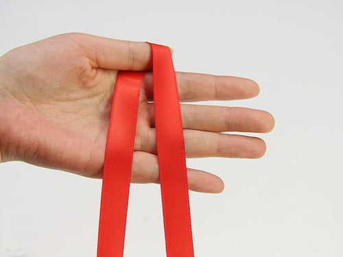 100Yards Red Double Faced Satin Ribbon-5/8inch- Boutique Gift Wrapping Package Ribbon, DIY Crafts Bow Hair Headband Accessories Assorted Ribbon#235 (15mm)